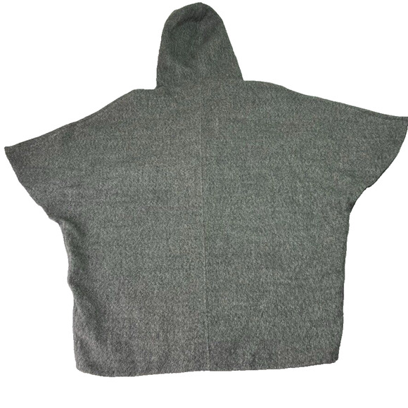 Eileen Fisher Coat Cape Womens Small Gray Taupe Alpaca Wool Oversized Lagenlook - Picture 2 of 10